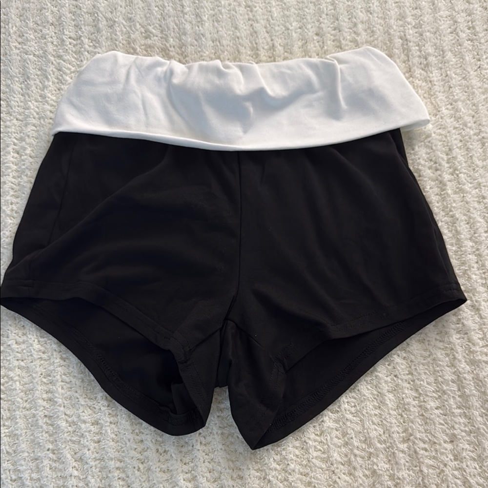 Women's Black and White Shorts